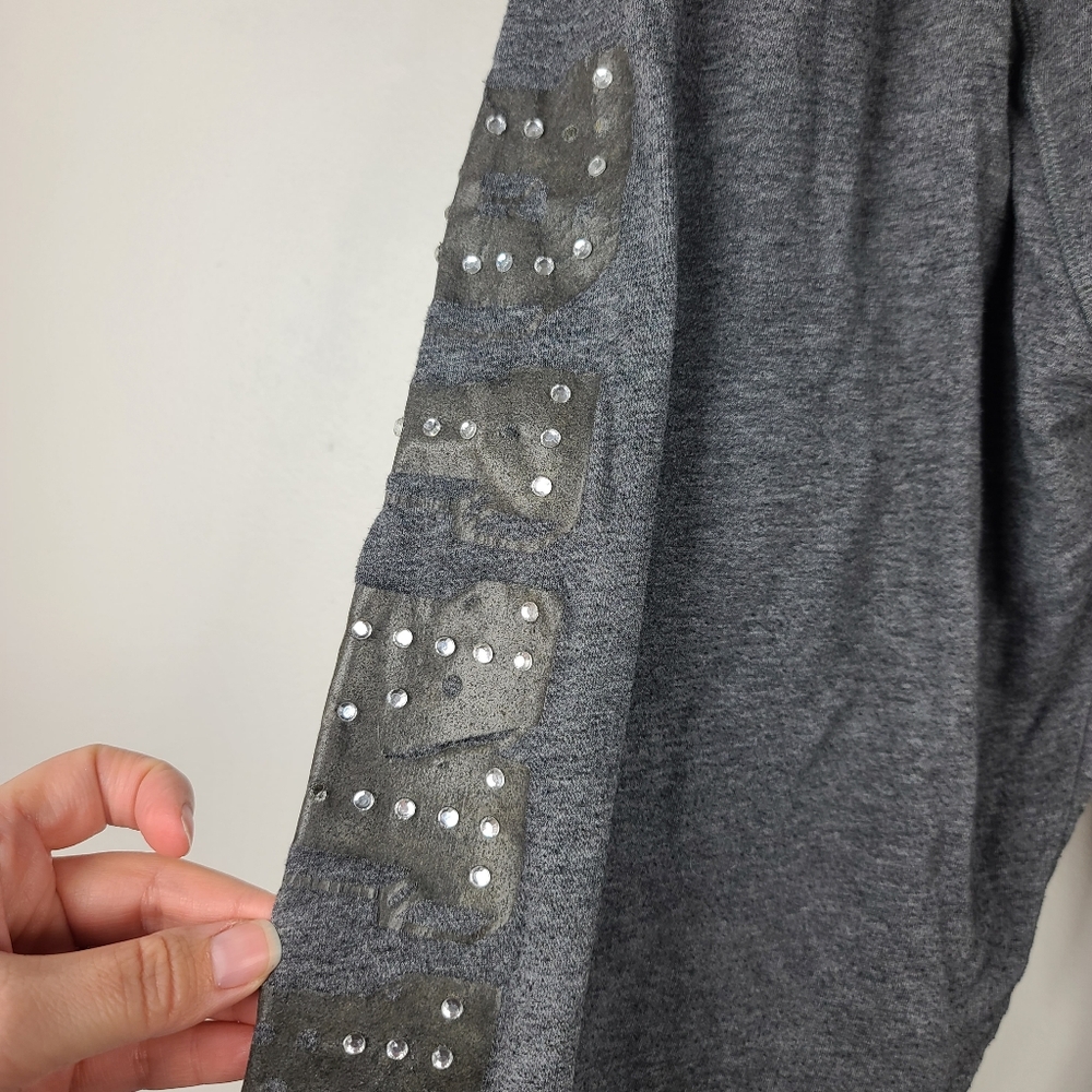 Vtg Y2K 2000 VS Pink 1986 University Gray Rhinestone Loungepants Sweatpants XS - Picture 12 of 16